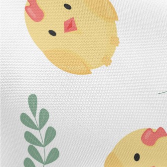 Cute Chicks And Leaves Pongee