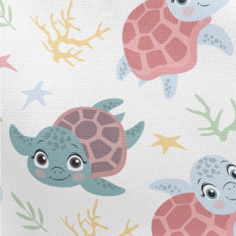 Little Turtle Learns To Swim Pongee