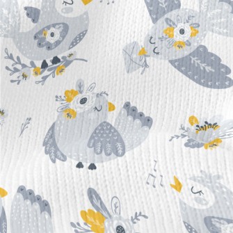 Bird Flying With Flowers Stretch Jersey