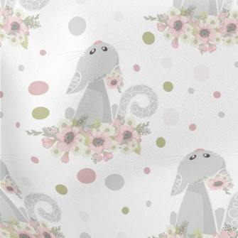 Cat In The Flowers Looking Up Lightweight Cotton Poplin