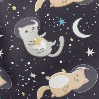 Cute Astronaut Cat Lightweight Cotton Poplin