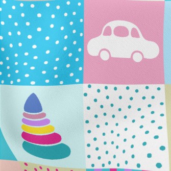 Children's Toy Friends Lightweight Cotton Poplin