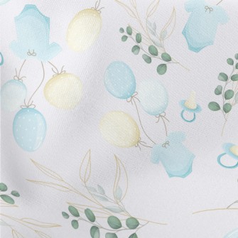 Round Leaves And Baby Decorati Lightweight Cotton Poplin