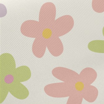 Hand Drawn Colorful Five Petal Midweight Cotton Poplin