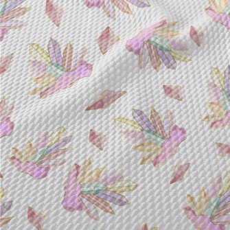 Hand Drawn Crystals And Gemsto Birdseye Piqué