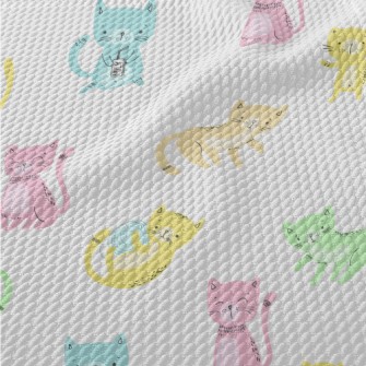 Colorful And Playful Kitten Birdseye Piqué