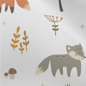 Cute Animals In The Autumn For Chiffon