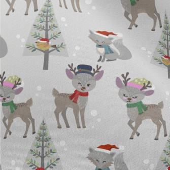 Deer And Wolf Wearing Santa Ha Chiffon