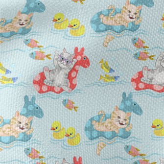 Cat Lying On The Jumping Horse Waterproof Canvas