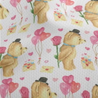 Valentine&#39;s Day Teddy Bear Athletic Mesh Flat Back