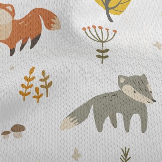 Cute Animals In The Autumn For Athletic Mesh Flat Back