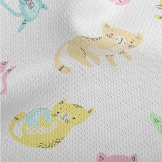 Colorful And Playful Kitten Athletic Mesh Flat Back