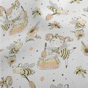 Flower Fairy And Bee Athletic Mesh Flat Back