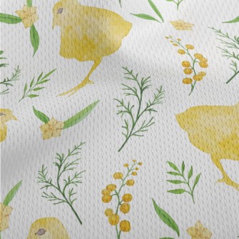 Yellow Bird In The Grass Athletic Mesh Flat Back