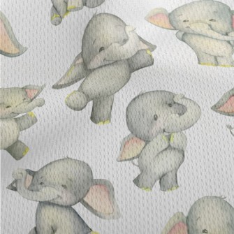 Dancing Baby Elephant Athletic Mesh Flat Back