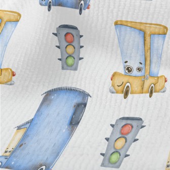 Cartoon Car And Traffic Lights Terry