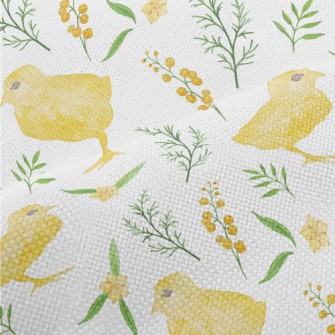 Yellow Bird In The Grass Performance Linen