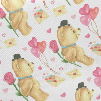 Valentine&#39;s Day Teddy Bear Twill