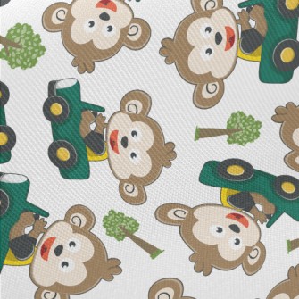 Monkey Driving A Car On The Ro Twill