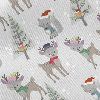 Deer And Wolf Wearing Santa Ha Standard Corduroy