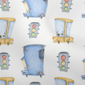 Cartoon Car And Traffic Lights Dobby
