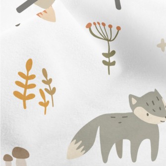 Cute Animals In The Autumn For Micro Fleece