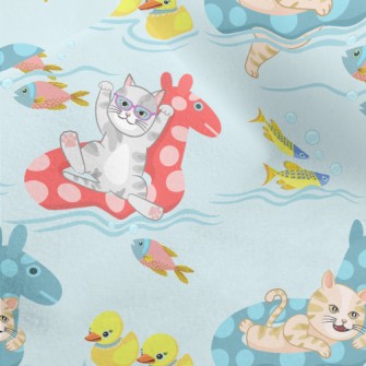 Cat Lying On The Jumping Horse Micro Fleece