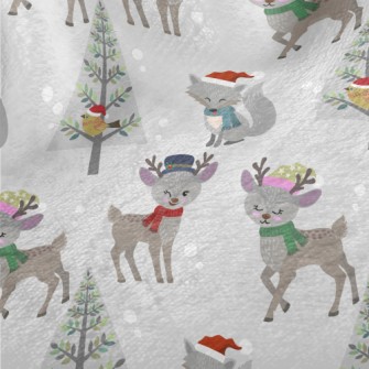 Deer And Wolf Wearing Santa Ha Minky