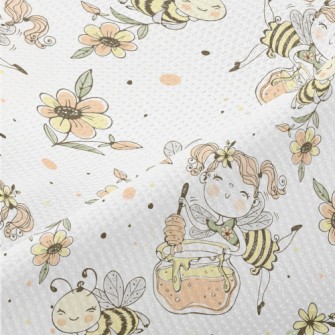Flower Fairy And Bee Piqué