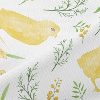 Yellow Bird In The Grass Piqué