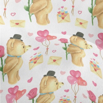Valentine&#39;s Day Teddy Bear Lightweight Performance Linen
