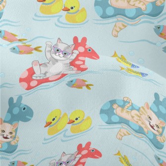Cat Lying On The Jumping Horse Lightweight Performance Linen