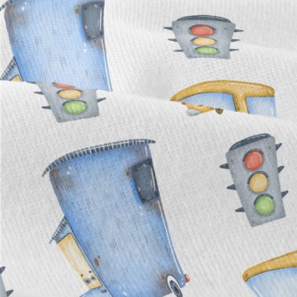 Cartoon Car And Traffic Lights Modern Jersey