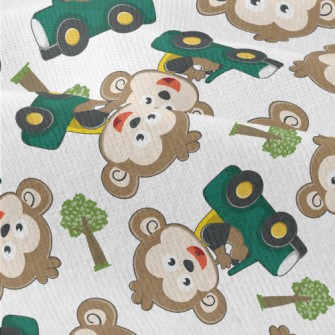 Monkey Driving A Car On The Ro Modern Jersey