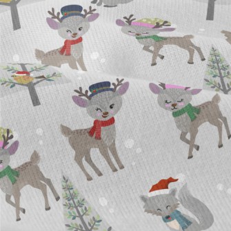 Deer And Wolf Wearing Santa Ha Modern Jersey