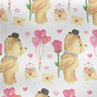 Valentine&#39;s Day Teddy Bear Jersey Backed Fleece