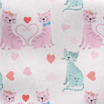 A Pair Of Cats Celebrating Val Jersey Backed Fleece