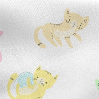 Colorful And Playful Kitten Jersey Backed Fleece