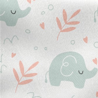 Baby Elephant In Kindergarten Jersey Backed Fleece