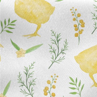 Yellow Bird In The Grass Jersey Backed Fleece