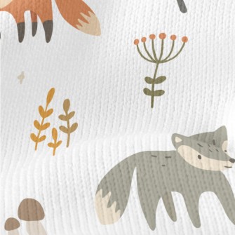 Cute Animals In The Autumn For Stretch Jersey