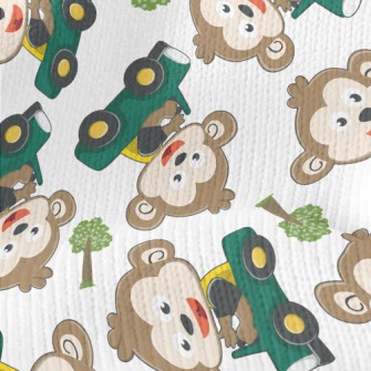 Monkey Driving A Car On The Ro Stretch Jersey