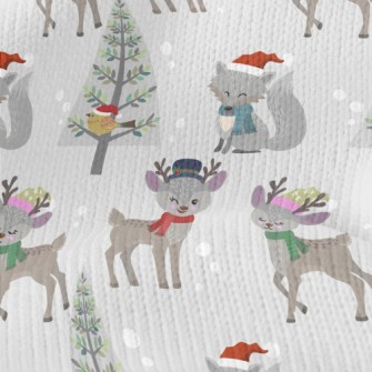 Deer And Wolf Wearing Santa Ha Stretch Jersey