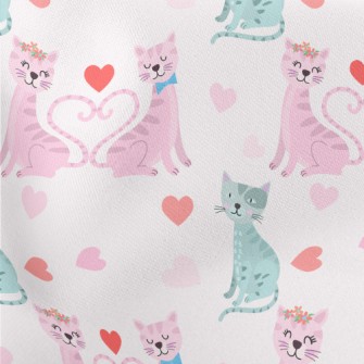 A Pair Of Cats Celebrating Val Lightweight Cotton Poplin