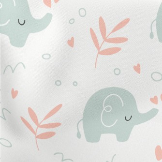 Baby Elephant In Kindergarten Lightweight Cotton Poplin