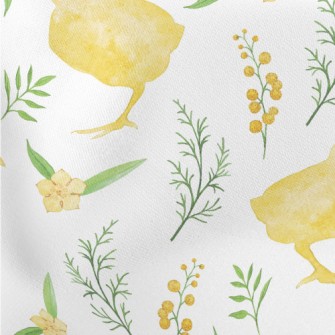 Yellow Bird In The Grass Lightweight Cotton Poplin