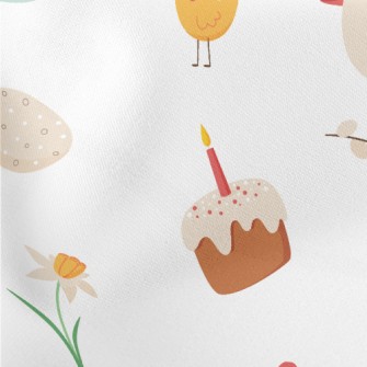 Easter Chicks And Eggs Lightweight Cotton Poplin