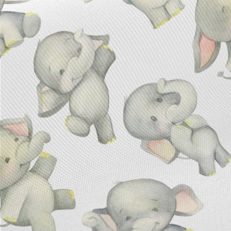 Dancing Baby Elephant Midweight Cotton Poplin