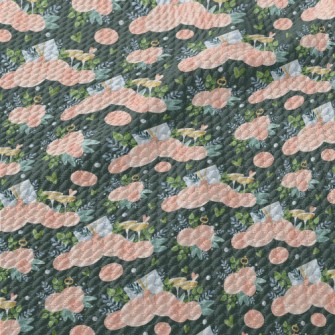 Hand Drawn Flower Invitation Birdseye Piqué