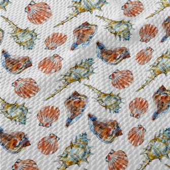 Colorful Sea Shells Birdseye Piqué